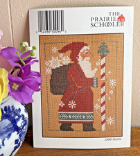 1996 SCHOOLER SANTA Counted Cross Stitch Leaflet Card The Prairie Schooler OOP