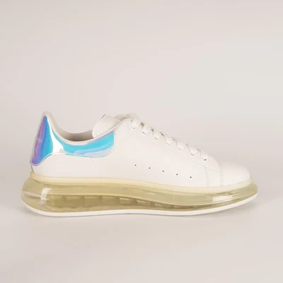 Alexander McQueen Baskets Oversized Cuir Semelle Transparente Blanc Homme T 45 - Photo 1/4