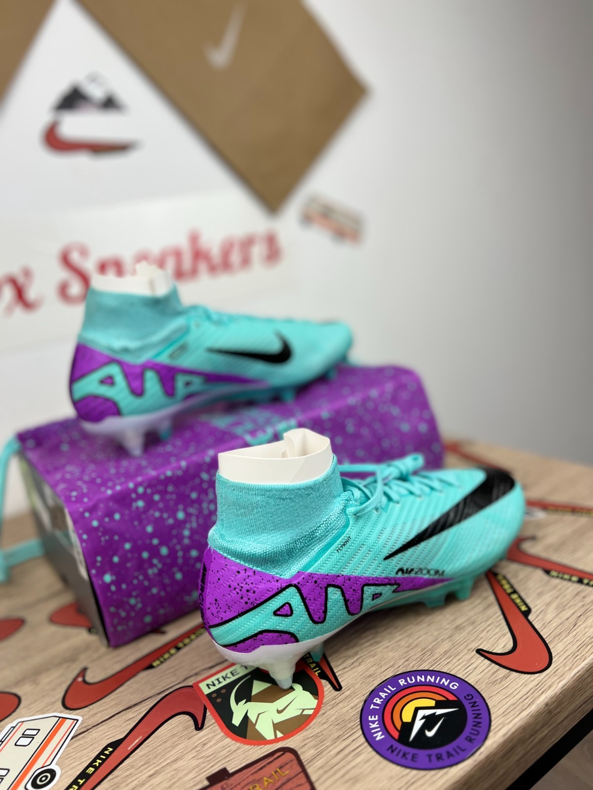 Crampons Nike Zoom Superfly 9 Elite SG Proac vert avec unité Zoom Air
