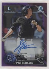 2016 Bowman Chrome Prospects Purple Refractor 244/250 Jordan Patterson Auto 0l2