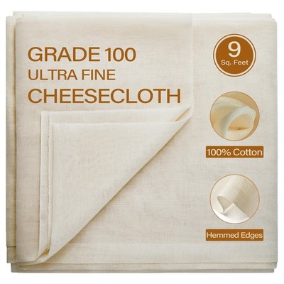 eFond Cheesecloth, 9 Square Feet Grade 100 36x36Inch Squares, Natural Beige 