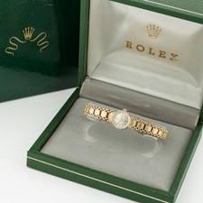 Ladies Rolex Cocktail Watch 14K Yellow Gold 15mm Silver #W318473-2