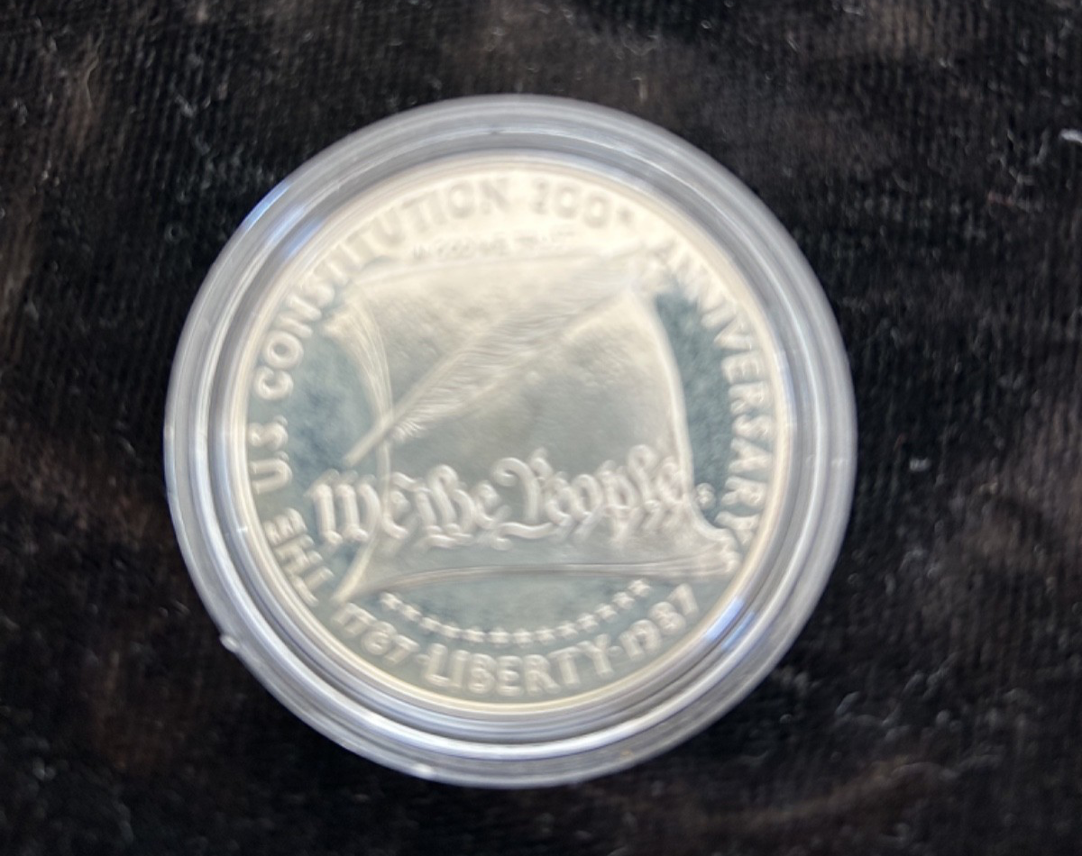 1987 US Constitution 200th Anniversary Commemorative Silver Coin