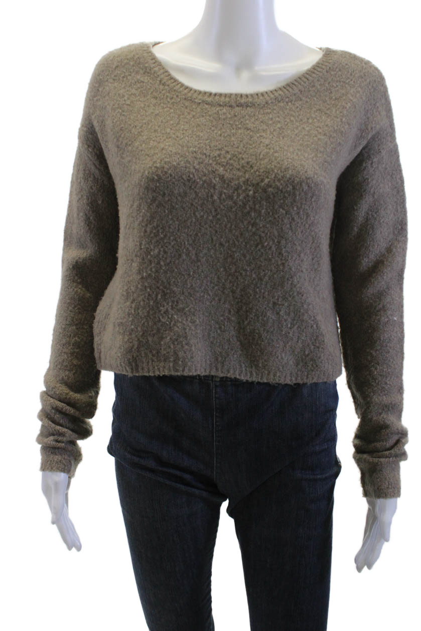 BCBGMAXAZRIA Women Pullover Sweater Brown Long Sleeve Round Neck Size XSFree Shipping in US $100+ Orders | $6.95 Orders Below
