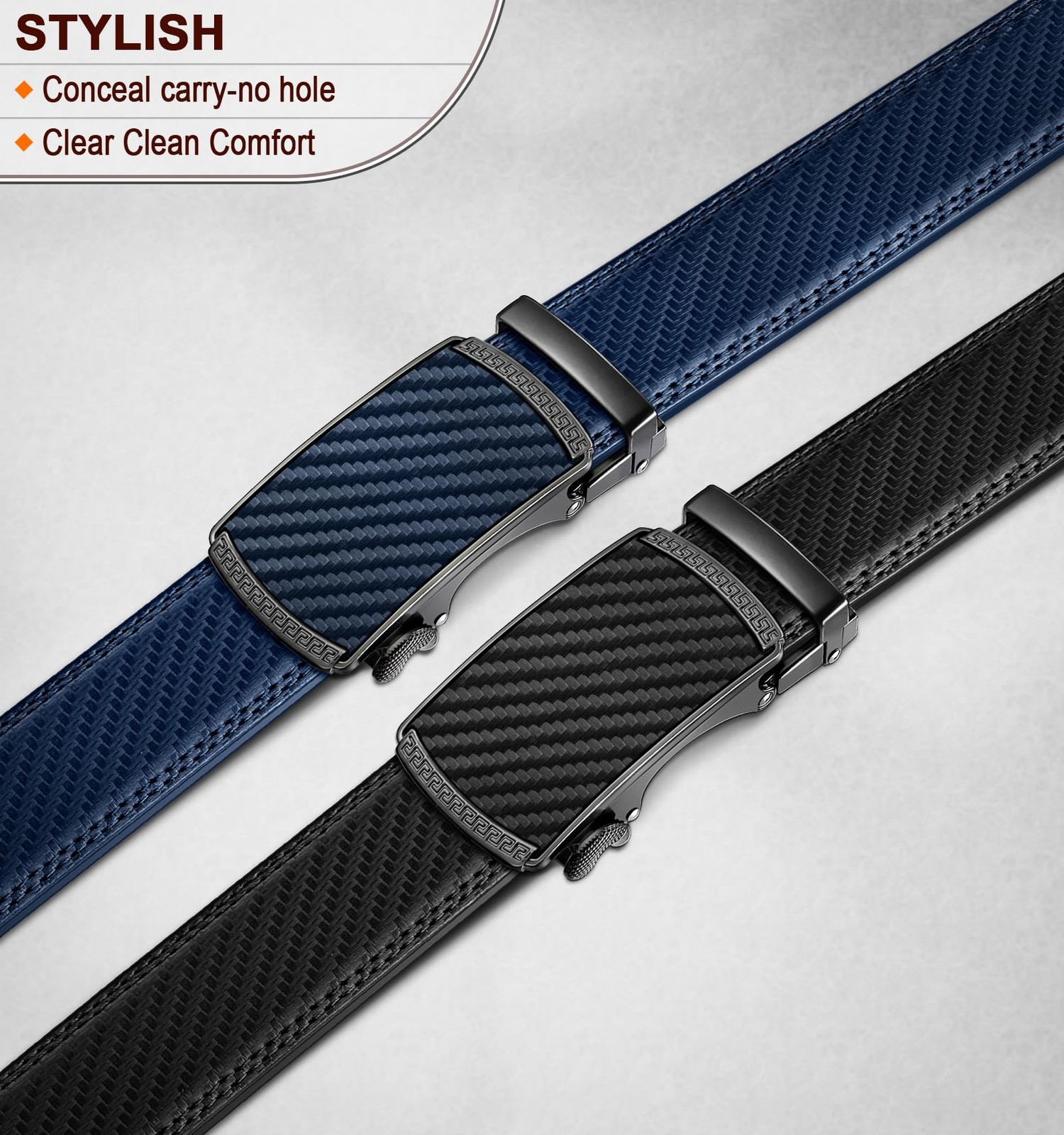 Men Belts 2 Pack,Ratchet Sliding Belt Adjustable For Gift Mens Dress Casual 1...