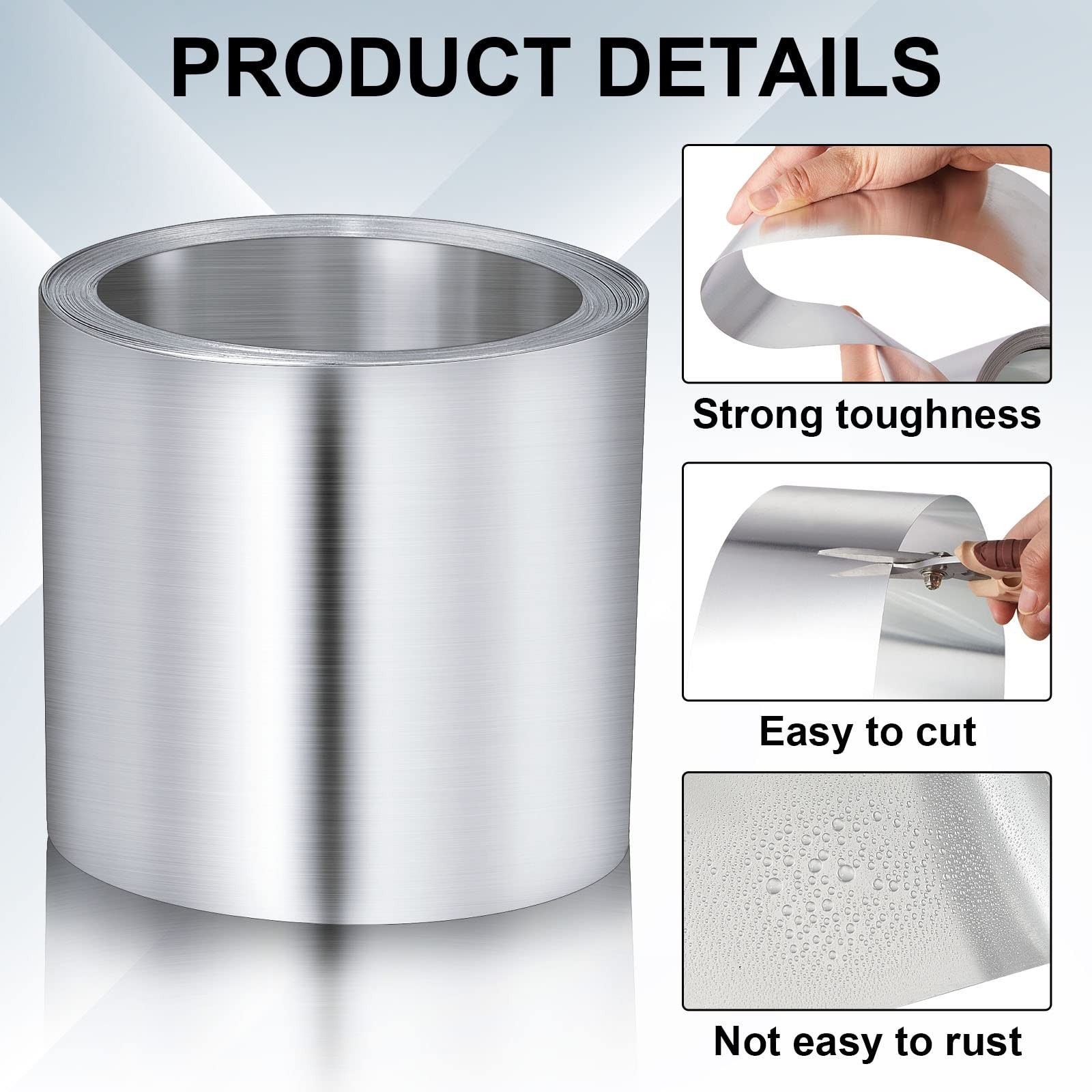 4'' x 50' Aluminum Roll Flashing for Roof and Garden, Prevents Roofing Stains...