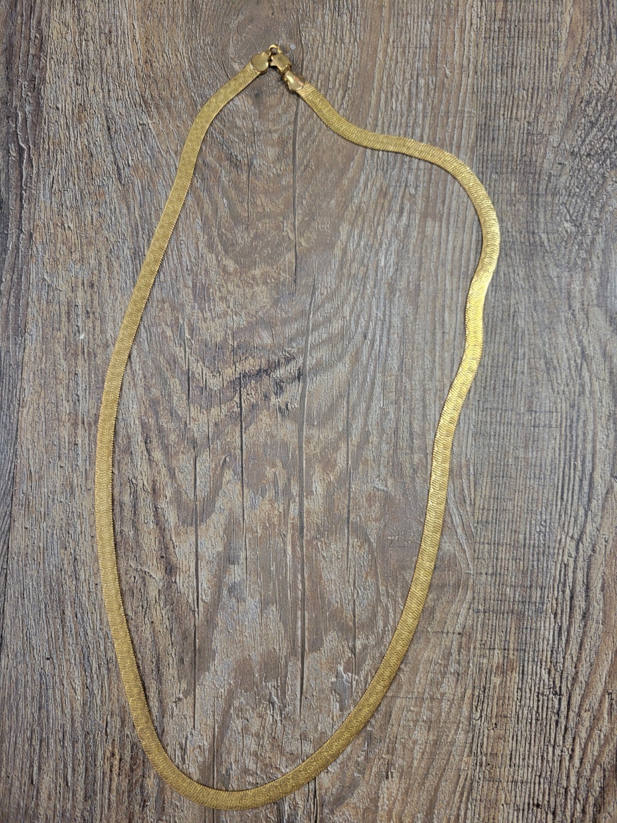 Patterned Herringbone Gold Simple Classic Necklac… - image 1