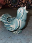 Vintage McCoy Pottery Singing Bird Planter Turquoise 4.5” Tall