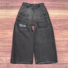 Vintage Lee Pipes Jeans Youth Size Small 22x21 Black Baggy 90s Skater Grunge Y2K