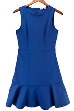 Gap Royal Blue Fit and Flare Ponte Flutter Hem Dress Size 2 Stretch Classic Chic