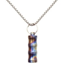 Titanium Pill Case Necklace Nitro Mini Keychain Pill Holder Lightweight Penda...