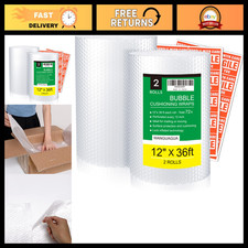 Bubble Packing Wrap 12" x 72 ft, 2 Pack - Moving Supplies, Cushioning Material