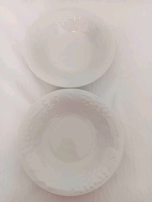 Vintage Philippe Richard ''Fruit'' White Embossed Rim Soup Pasta Bowls - Set of 2