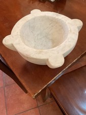 mortaio marmo Bianco Antico Senza Pestello Italiano Anni 1850