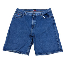 Vintage Y2K Tommy Hilfiger Denim Shorts Men 38 Blue Baggy Jorts Relaxed Fit Dad