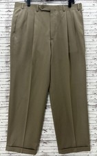 VTG Brooks Brothers Dress Pants Pleated Cuffed Made in USA 100% Wool Men 36R NWT