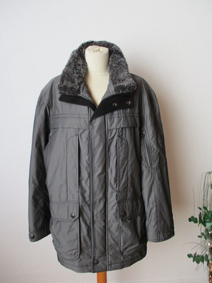Stone Herren Winter Jacke Gr. 26 grau wattiert Webpelzkragen wie neu