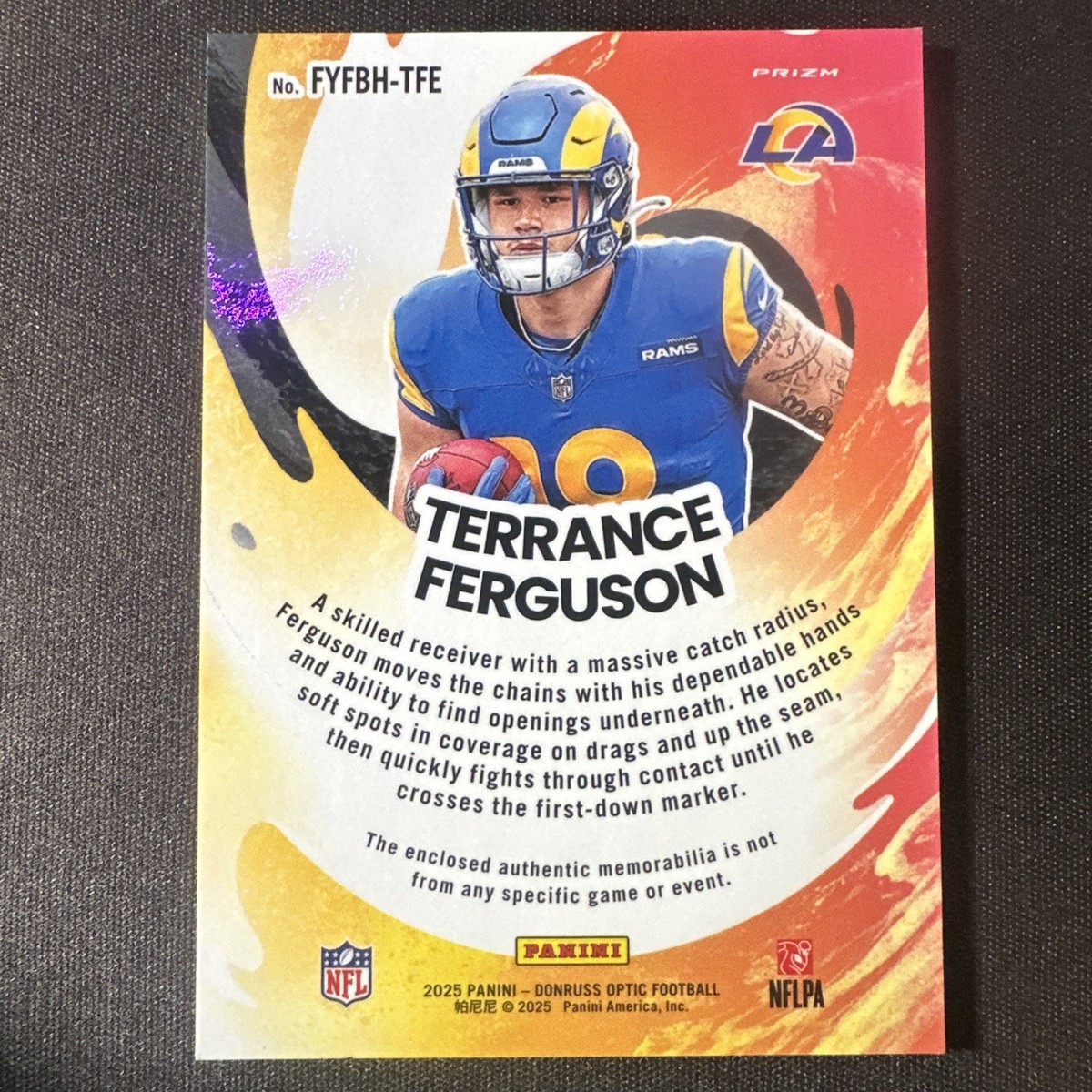 2025 Panini Donruss Optic First Year Fresh RC Jersey Terrance