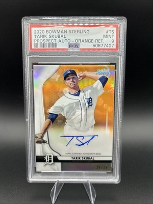 Tarik Skubal 2020 Bowman Sterling Orange Prospect RC Auto /75 PSA 