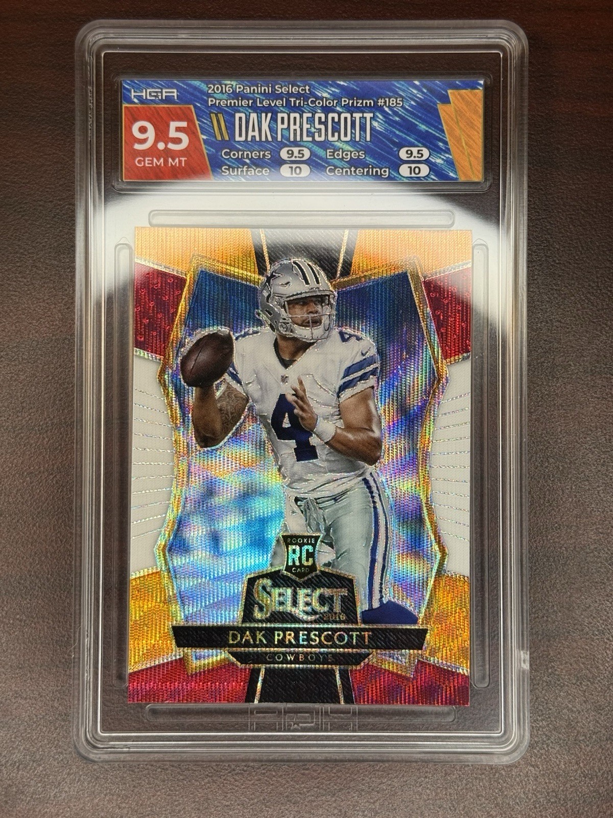 2016 Panini Select - Premier Level Dak Prescott #185 Tri-Color Prizm (RC)