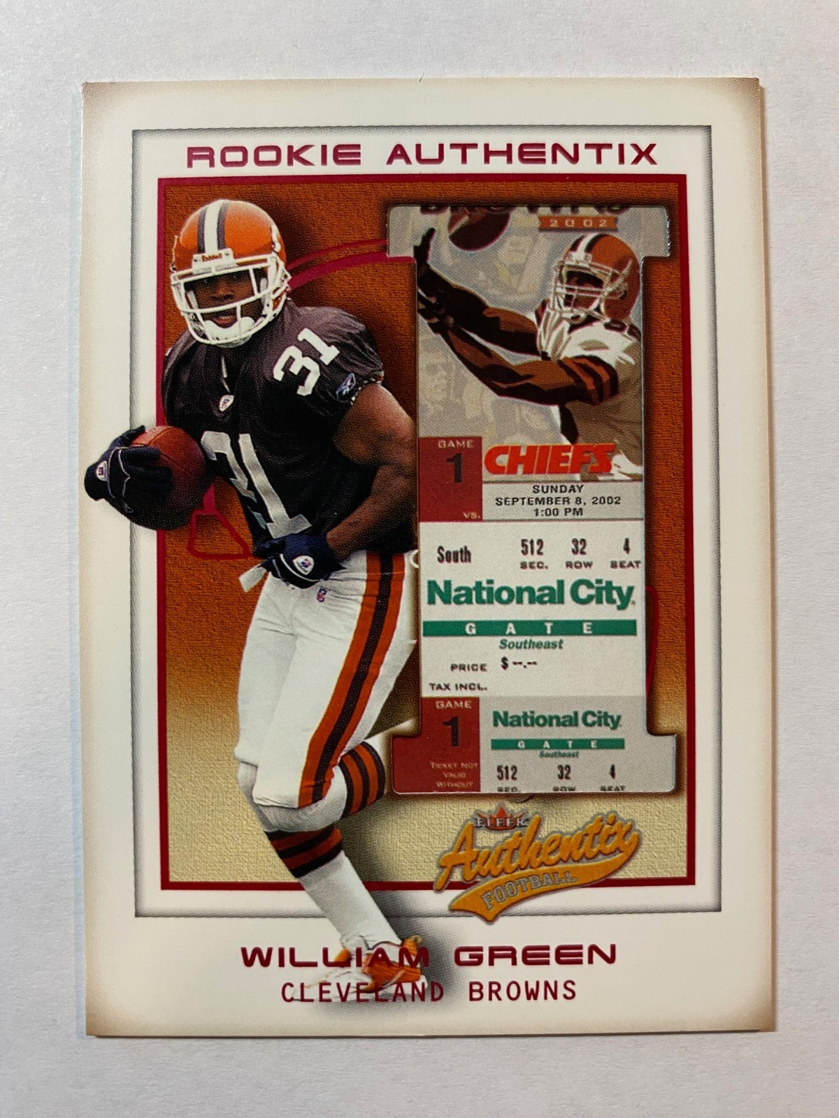 William Green Fleer Authentix #103 Rookie Authentix-Sec.Row