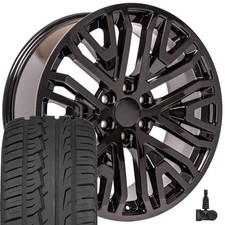 22 Wheels Fit Chevy 2019 Gloss Black Cv37 285 Tires 84040799 Set 22 Wheels Fit Chevy 2019 Gloss Black Cv37 285 Tires 84040799 Set