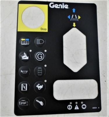 Part # GN48694GT Fits Genie -DECAL - PLATFORM CONTROL PANEL(Gas/LPG)(w/o Outrig