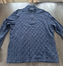 Men  s BANANA REPUBLIC Quilted 1/4 Zip Pullover Sweater  Size XL  Navy Blue
