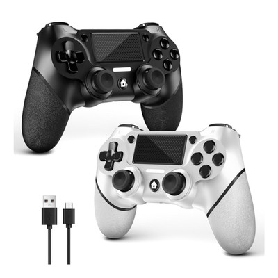 AceGamer Wireless Controller 2er Set PS4 Pro Slim PC, Schwarz, Weiß, Gaming