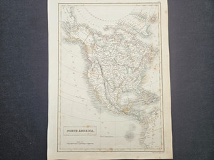1844 Hall Atlas Map North America United States Republic of Texas Canada Rare
