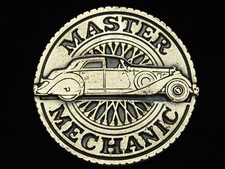 OE05109 NOS VINTAGE 1979  MASTER MECHANIC  BRASSTONE GREAT AMERICAN BUCKLE