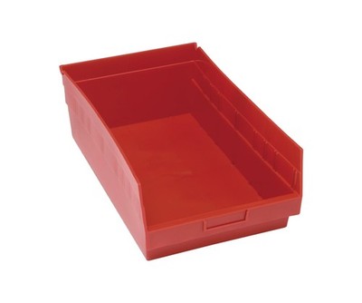 K-QSB210RD-4 4-Pack Store-More 6 inch Plastic Shelf Bins, 17-7/8 inch x 11-1/...