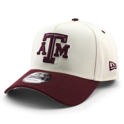 [New Era] 9FORTY Texas AM Aggies NCAA ATM LOGO A-FRAME SNAPBACK CAP CHROME WHITE