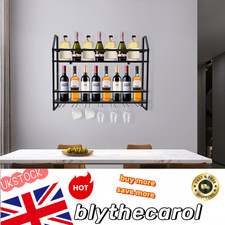Wine Steel Racks Wall Mounted Glass Bottles Holders Load-Bearing Capacity 30kg