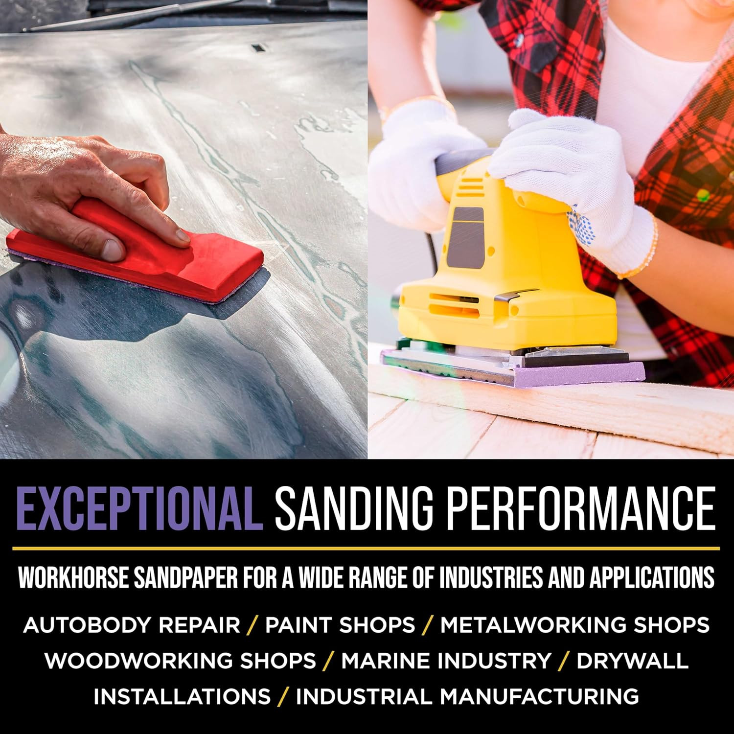 Premium 180 Grit PSA Purple Film Ceramic Longboard Sandpaper, 2-3/4" Wide Contin