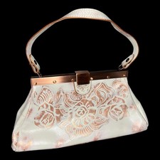 Patricia Nash Rose Gold Copper Metallic Tooled Shoulder Bag VGC