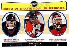 2001-02 UD Vintage #270 Dominik Hasek, Roman Cechmanek, Martin Brodeur