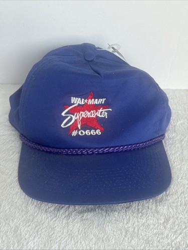 Vintage Walmart Supercenter Store #666 Sebring FL Trucker Hat Blue Snapback NEW