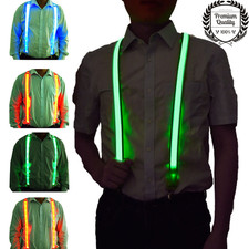 Mens Adjustable Suspenders Women Led Lights Luminous Strap Motorcycle Party Gift