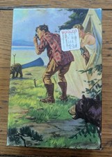 Vtg NEW Tuco Puzzle Mini "Hold Still" jigsaw Bear Camping Nature 75 yo Christmas