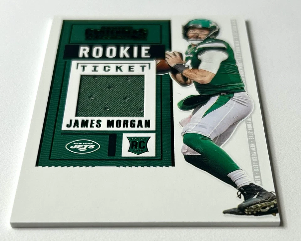 2020 Contenders James Morgan Rookie Authentic Jersey SP Memorabilia RC Jets FIU - Image 3 of 4
