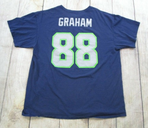 SCHÖNES Seattle Seahawks Jimmy Graham #88 blau NFL T-Shirt Trikot Herren Gr. XL