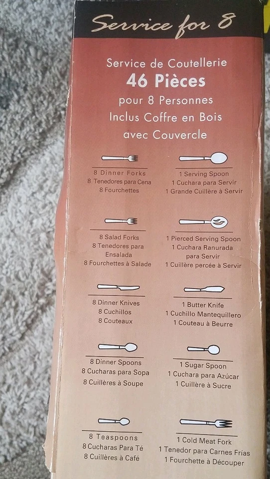 NUEVO Juego de cubiertos Gibson chapados en oro de 24k quilates 46 piezas "GOLDEN SOLITAIRE" RARO Foto 3 de 4