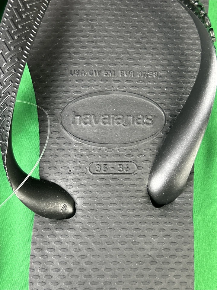 Havaianas 男女通用缓冲鞋垫修身人字拖 尺寸 6 W - 5 M 黑色 — 第 4/4 张图片