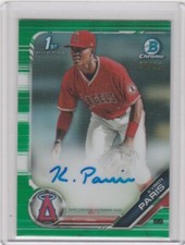 2019 Bowman Draft Chrome Autograph KYREN PARIS Green Refractor Auto /99 CDA-KP