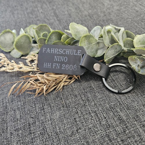 Schlüsselanhänger Metall Personalisiert Gravur Graviert Name Schlüssel ID Tag - Bild 3 von 4