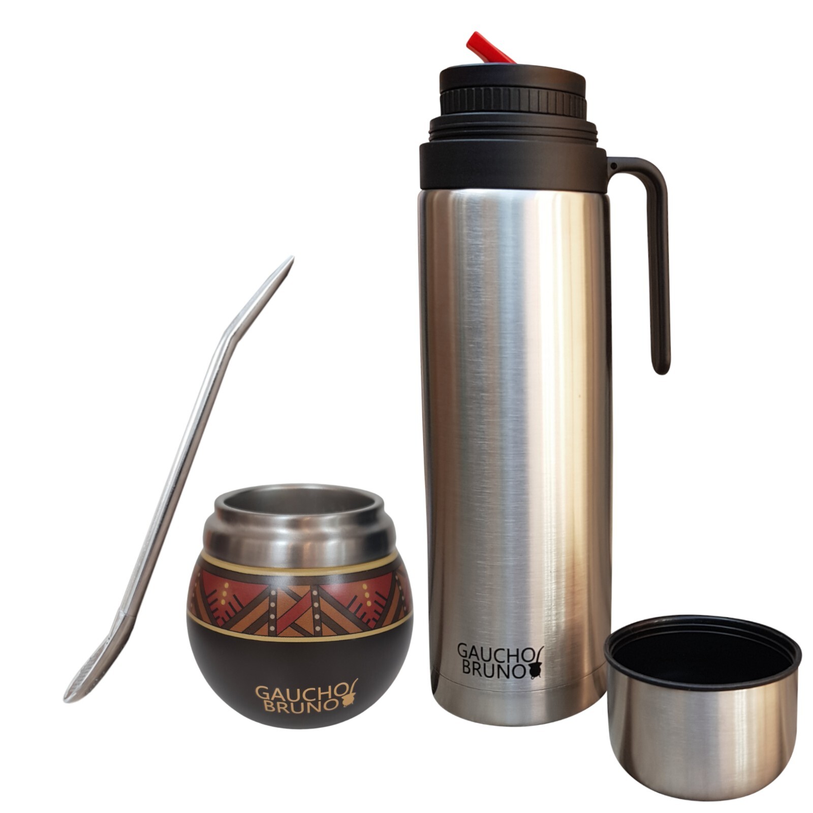 SMALL Stainless Steel Thermal Yerba Mate Set Cup, Bombilla, Flask Pico Cebador