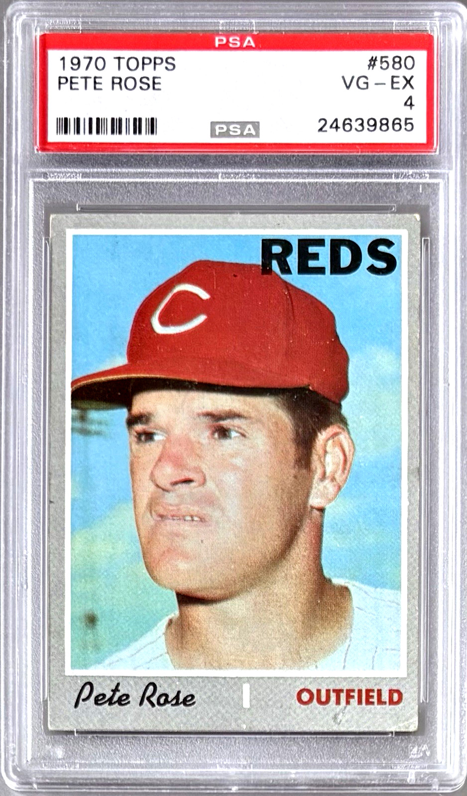 1970 TOPPS #580 PETE ROSE PSA 4 VG-EX REDS