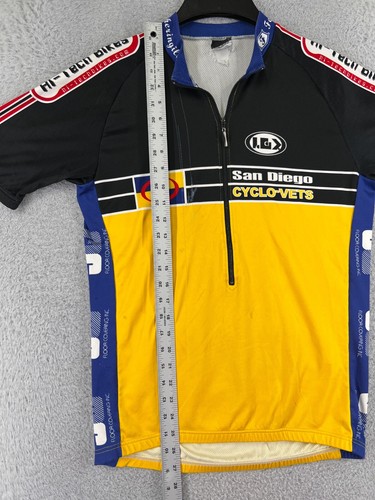VINTAGE Louis Garneau Cycling Jersey Adult Medium Yellow Blue 1/2 Zip Poly READ - Picture 11 of 14