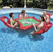 Water Swimming Pool Playing Floating Desk Inflatable Table Chairs Bed Water Toy 
